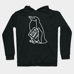 Whiteline Penguin with Biden Harris Sign Hoodie